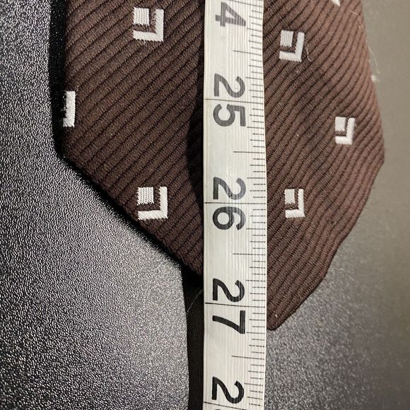 Alessandro Originals Neck Tie Geometric Pattern Brown Vintage - Picture 5 of 13